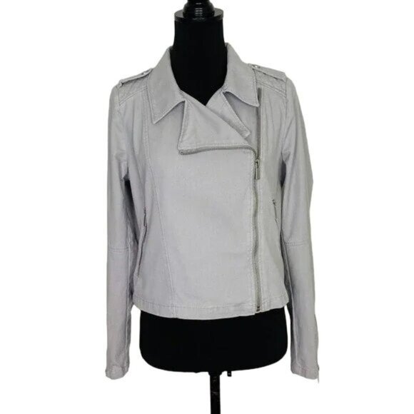 7 For All Mankind Jackets & Blazers - 7 For All Mankind Gray Moto Quilted Cropped Jacket